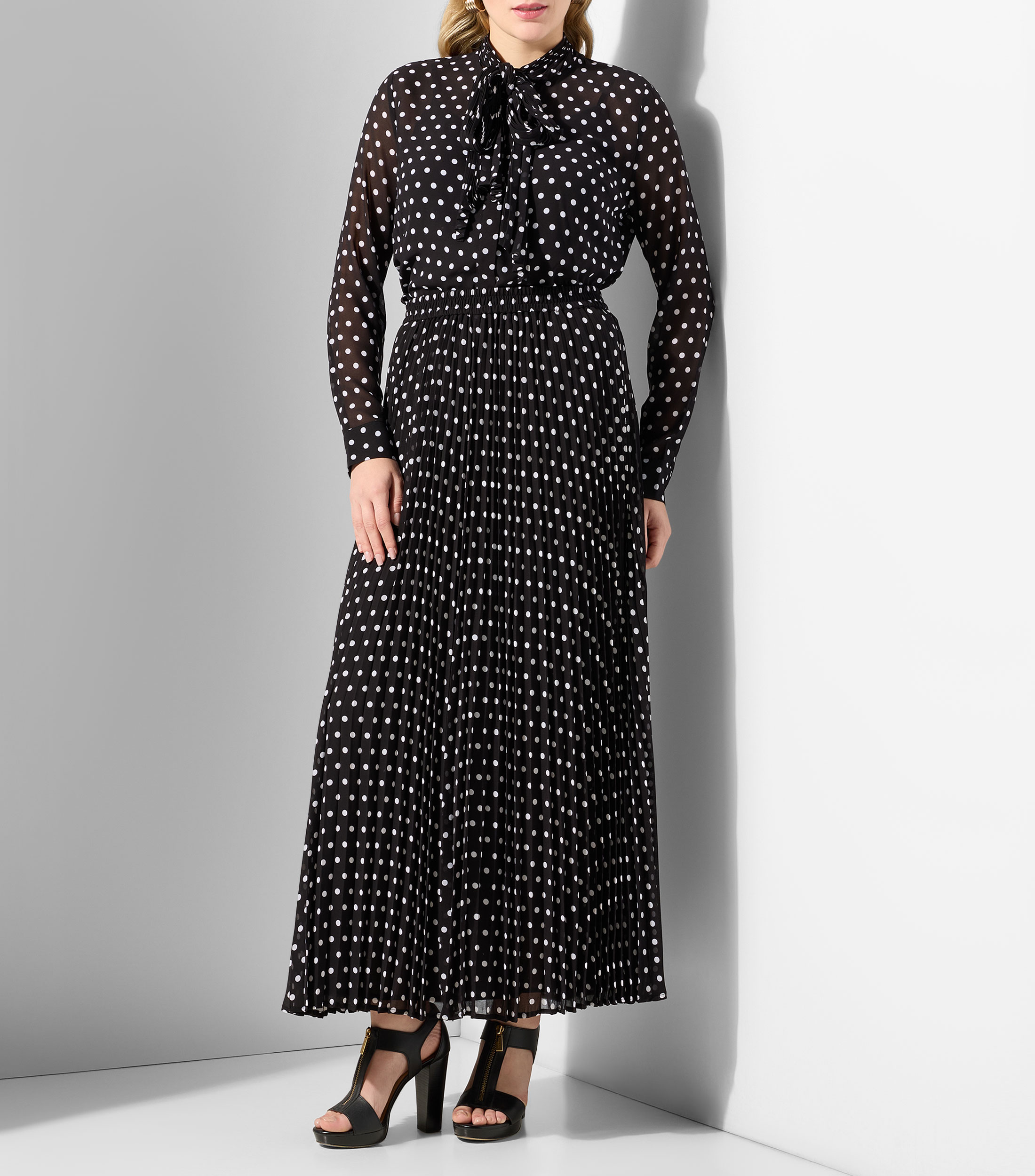 Blusa polkadots manga larga Mujer